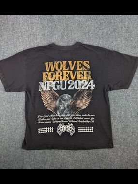 Darc Sport Wolves Forever NFGU 2024 T-Shirt Large Black Vintage Wash